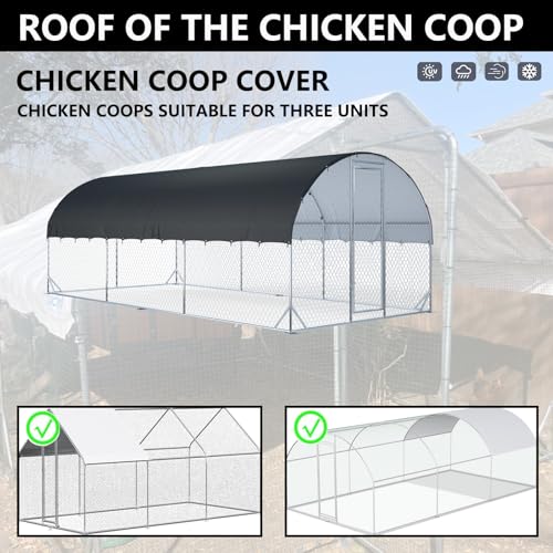 XCZ Chicken coop Cover. Equipped with Spherical Elastic Ropes, Suitable for Large Metal Chicken coops with Three Units. Chicken coop Sunshade Cloth, Waterproof and Sun-Proof.