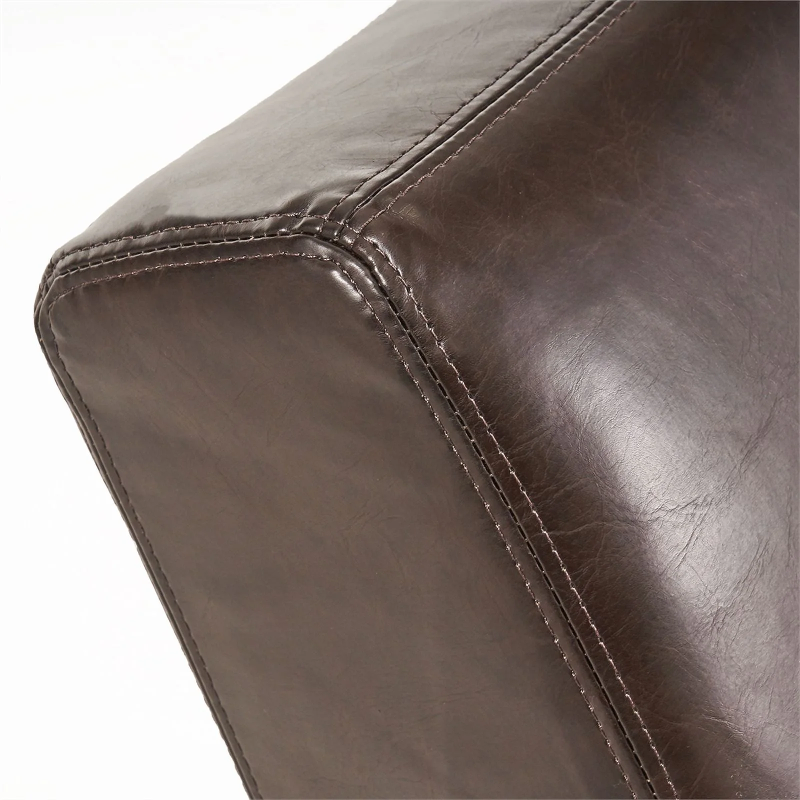 Noble House Finlay Bonded Faux Leather Chaise Lounge in Brown