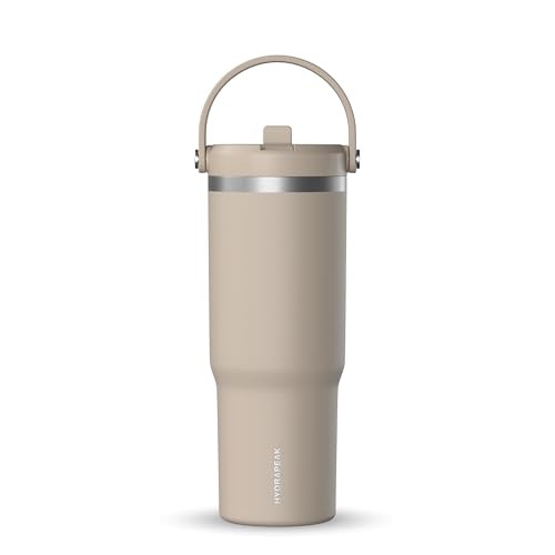 Hydrapeak Nomad 24 oz Tumbler with Handle and Straw Lid, Leakproof, Double Insulated, 24oz Cup Stainless Steel (Blush)