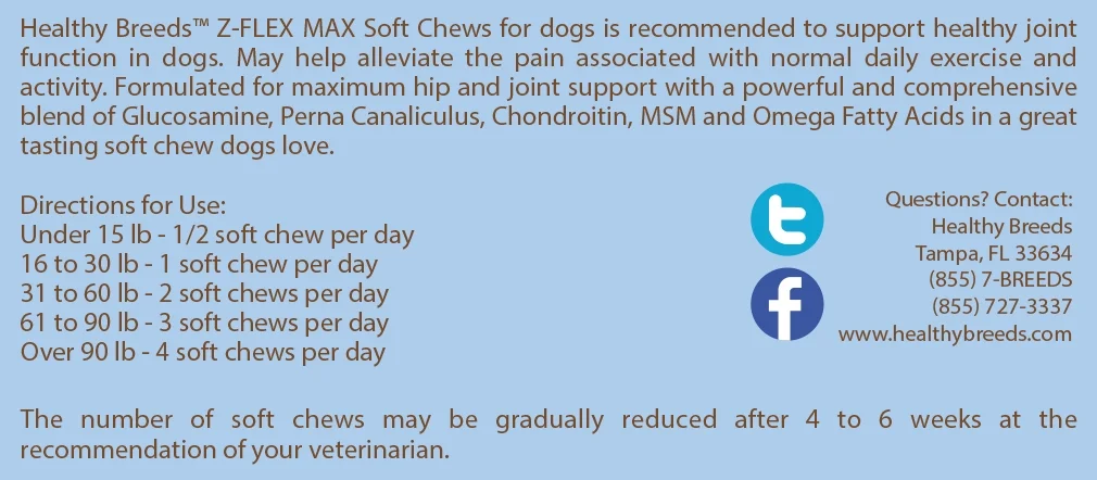 Healthy Breeds Akita Z-Flex Max Dog Hip & Joint Soft Chews 50 Count