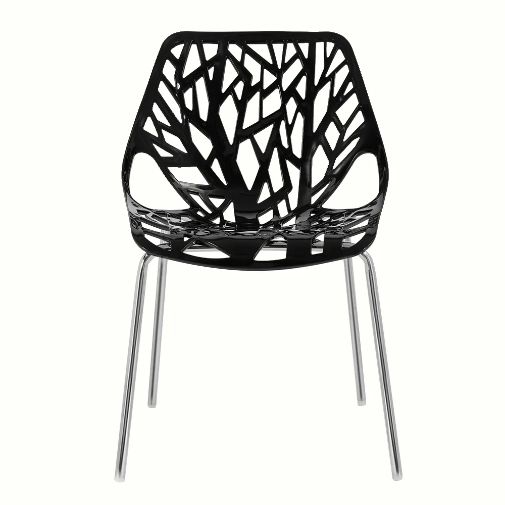 Ktaxon Dining Chairs (Set of 4)  Modern Nest Style Lounge Chairs Kid-Friendly Birch Chairs, Stackable Modern Chair Black