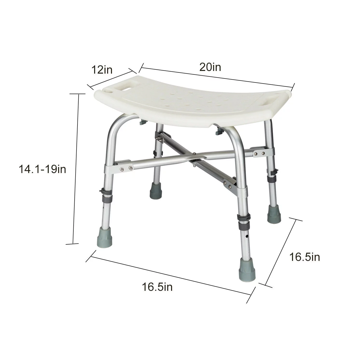 Zimtown Aluminum Adjustable Height Bath and Shower Chair Bariatric Shower Bench Seat