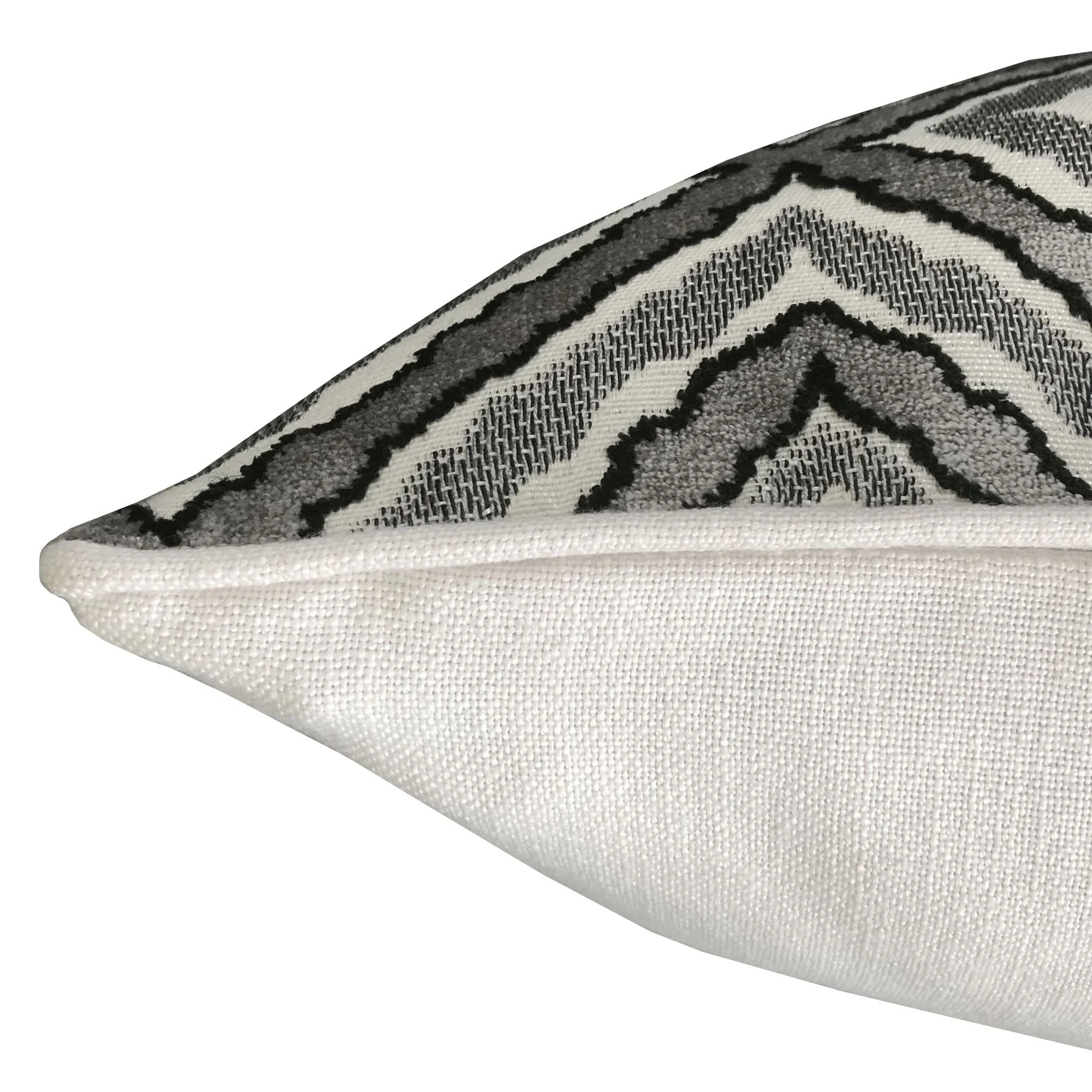 Rodeo Home  Brandis Jacquard Velvet on Linen Look Rectangular Pillow Ebony