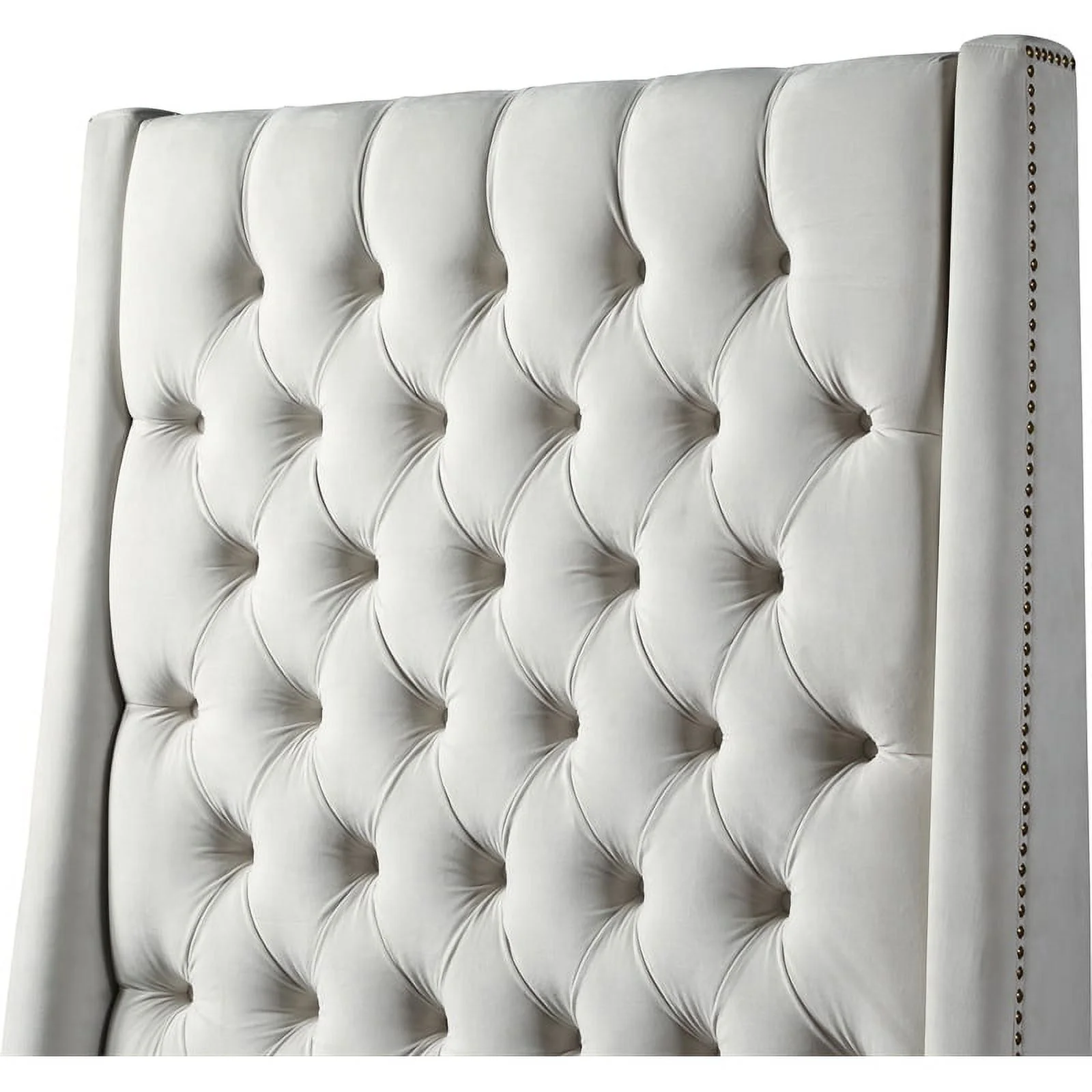 Meridian Furniture Fritz Cream Velvet Queen Bed