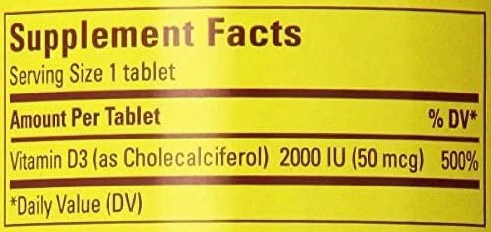 Nature Made D3 2000 IU Tablets 220 ea (Pack of 3)