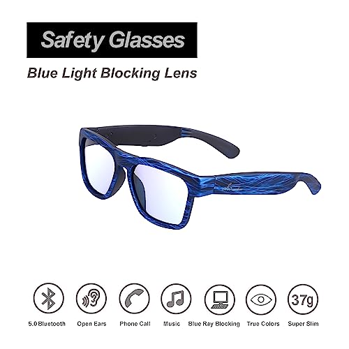 OhO Smart Glasses,Polarized Sunglasses with Bluetooth Speaker,Athletic/Outdoor UV Protection and Voice Control,Unisex(Mirror Blue Lens)