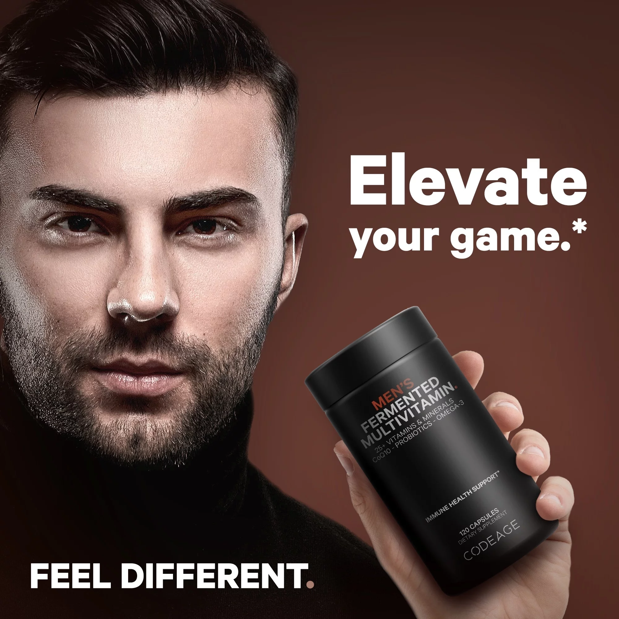 Codeage Men’s Daily Multivitamin Capsules, 25+ Vitamins & Minerals, Whole Food, Fermented, 120 ct