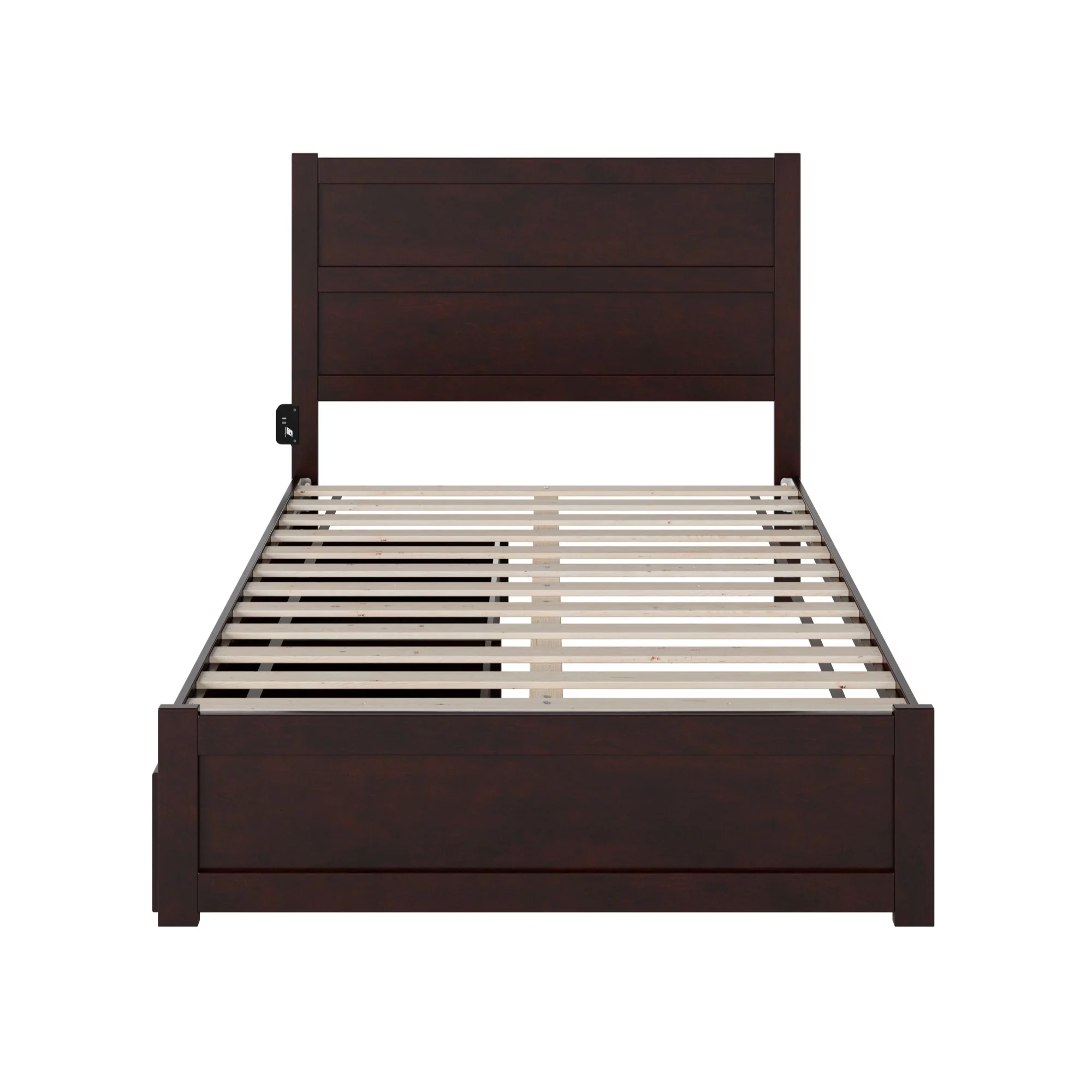 AFI NoHo Full Solid Wood Bed with Footboard and 2 Drawers in Espresso