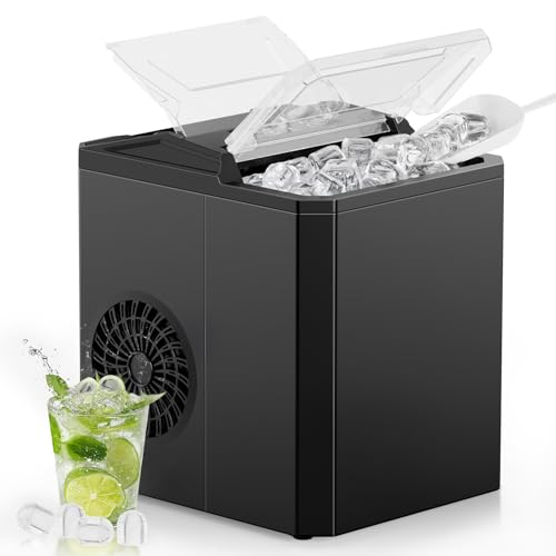 OLIXIS Nugget Ice Maker Machine, 26lbs in 24Hrs, 9 Ice Cubes in 6 Mins,Auto-Cleaning Portable Ice Maker with Basket and Scoop, Countertop Ice Maker for Home/Kitchen/Camping/RV, White