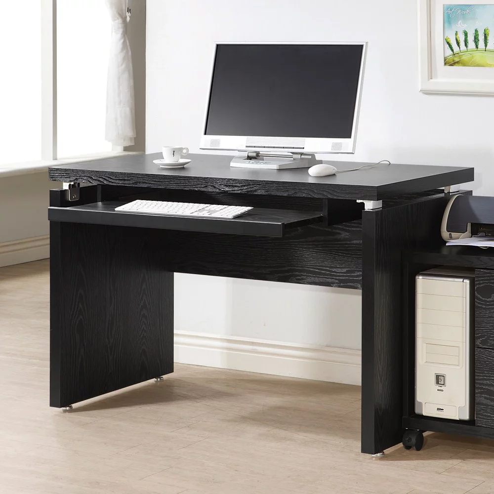 Russell Computer Desk with Keyboard Tray Black Oak