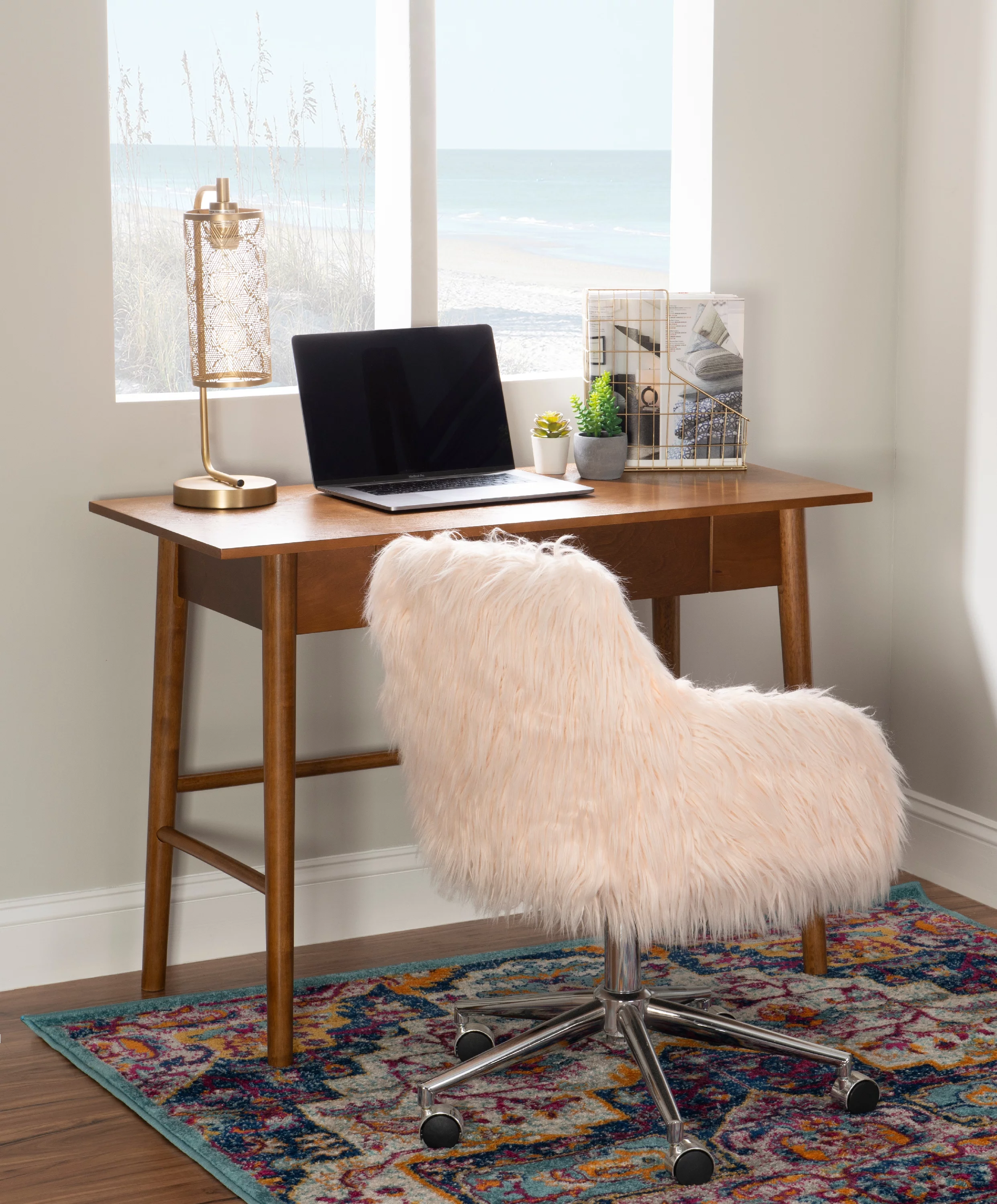 Linon Ashville Single Drawer Mid-Century Writing Desk, 42