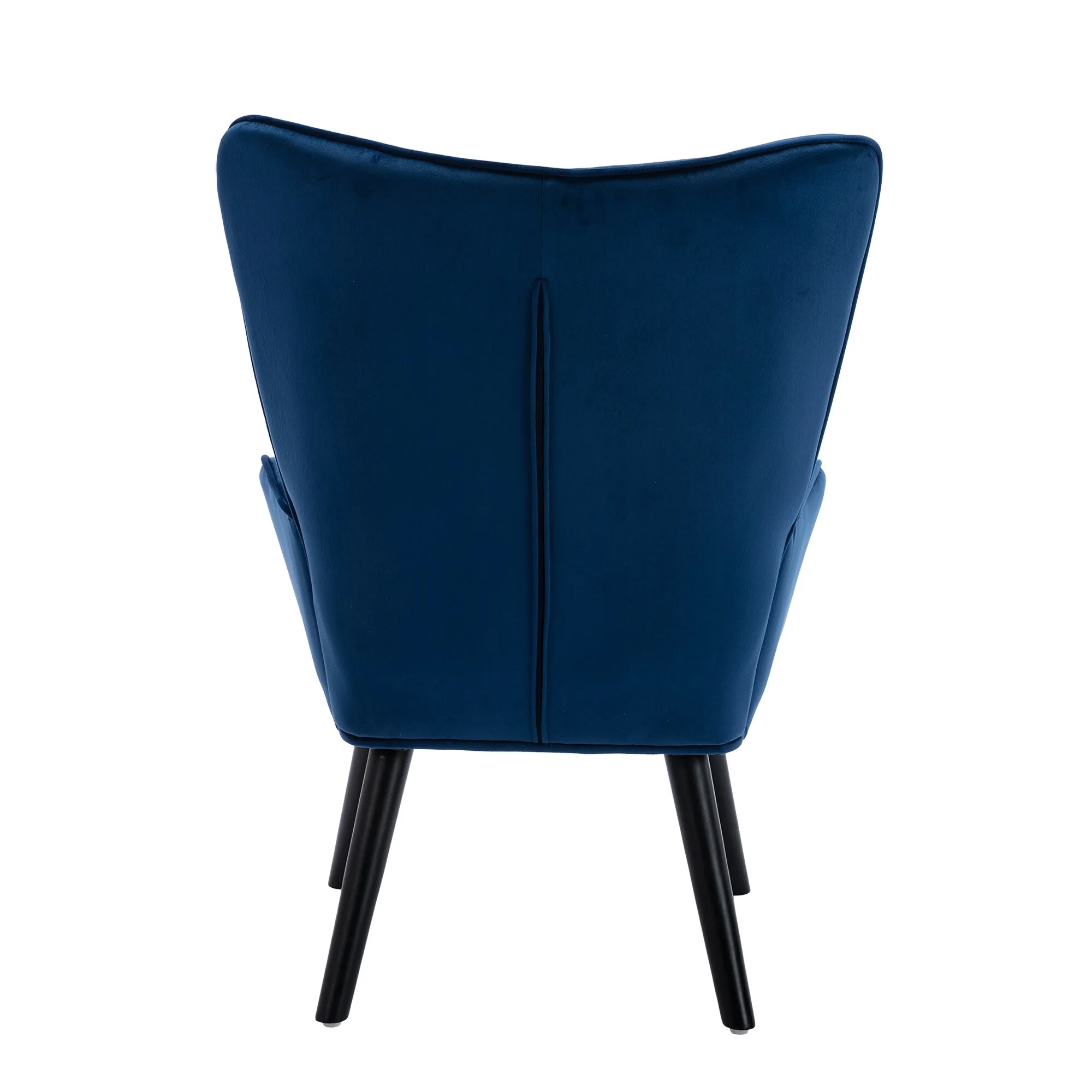 Unbranded Mid-century Modern Tufted Velvet Accent Chair Wingback chair Navy Blue