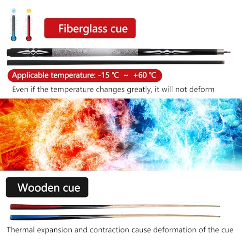 Fiberglass Graphite Composite Billiard Pool Cue Sticks 18oz 19oz 20oz 21oz 58inch