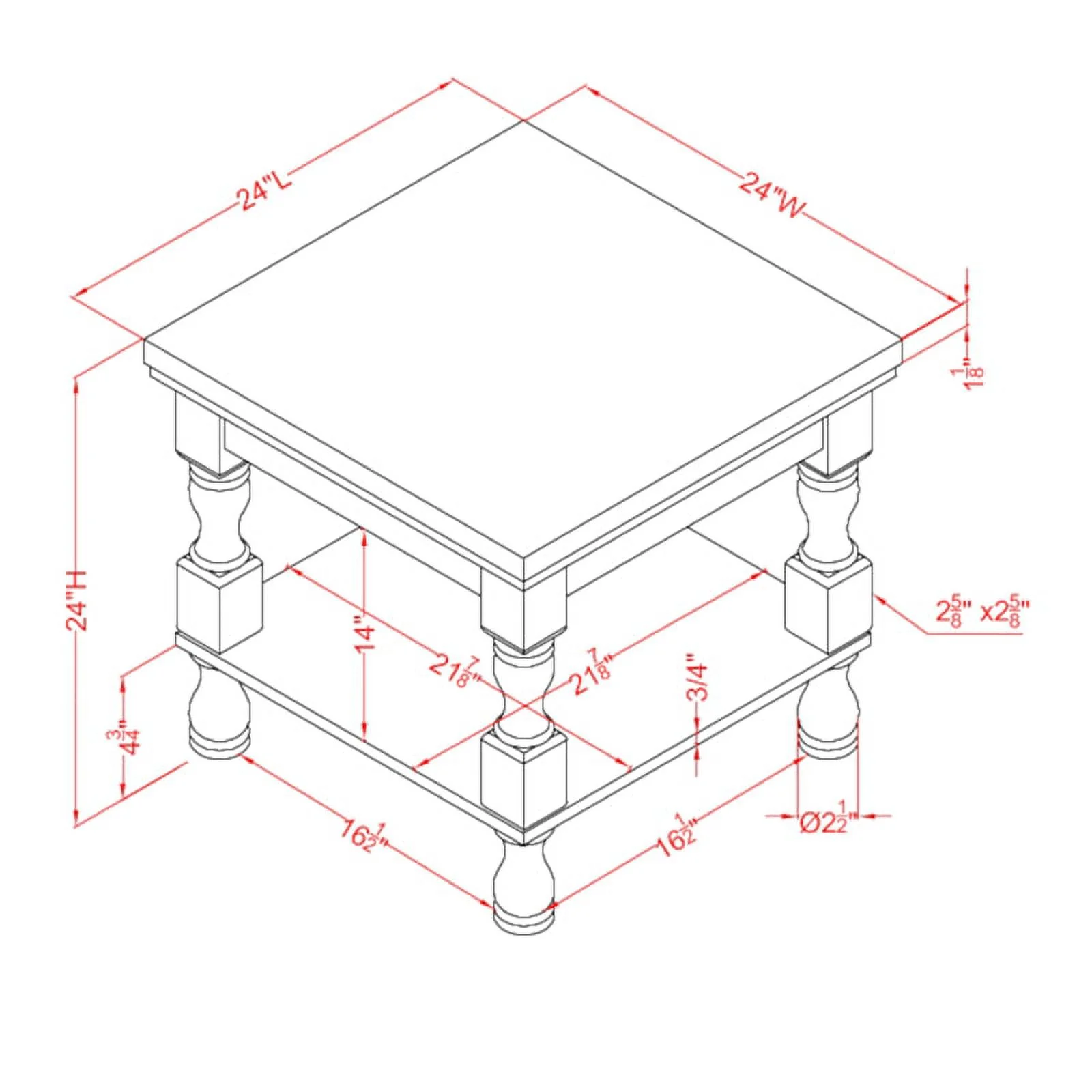 Furniture of America Neli Rustic Solid Wood 1-Shelf End Table in Black and Oak