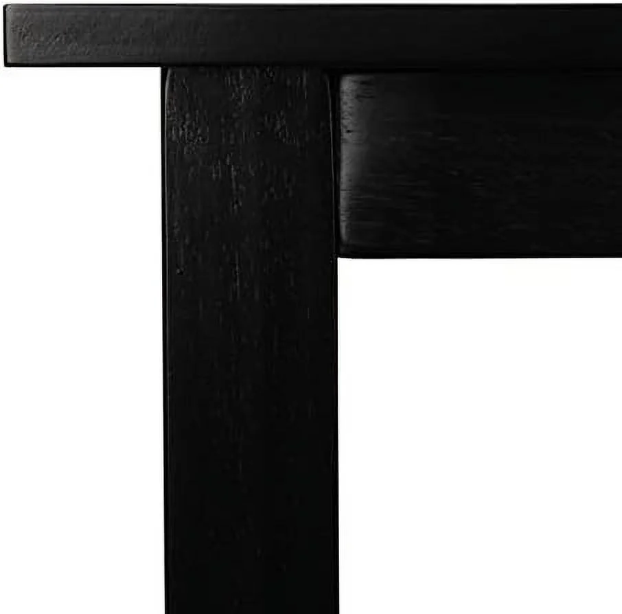 Home Collection Miliano Matte Black Drop End Leaf Dining Room Table DTB1404A, 0
