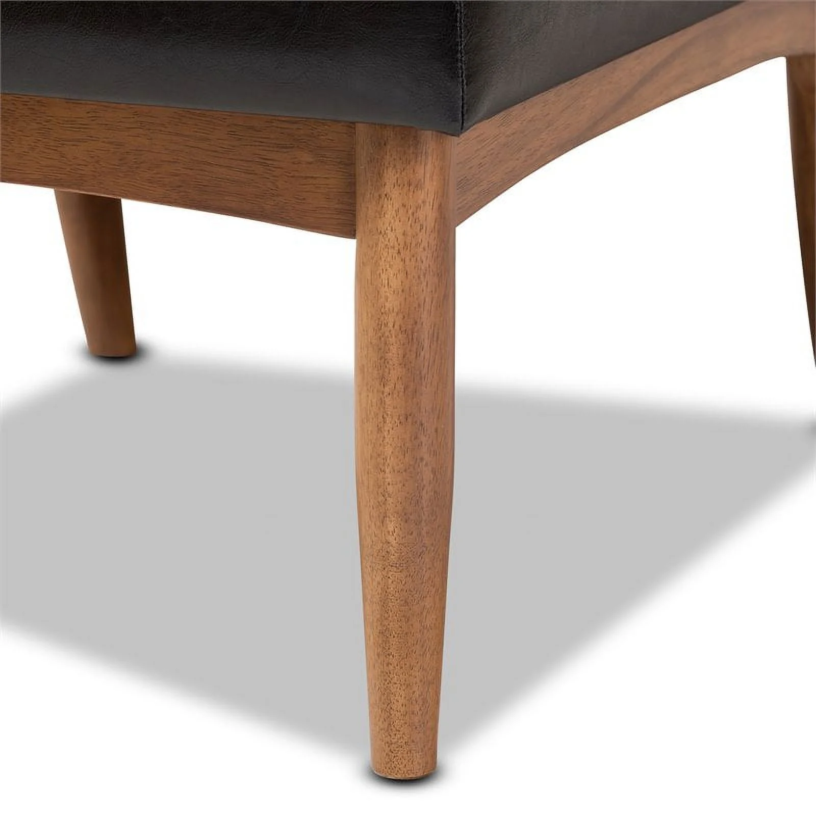 Bowery Hill Dark Brown Faux Leather Upholstered Wood Dining Chair