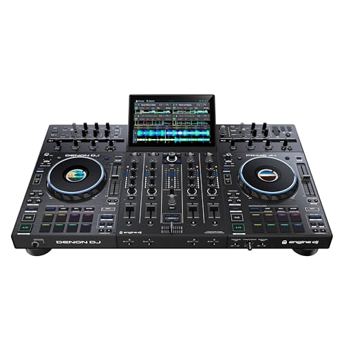 Denon DJ PRIME 4+ Standalone DJ Controller with Stem Separation on 4 Decks, Wi-Fi Streaming, Drop Sampler Mixer, 10.1
