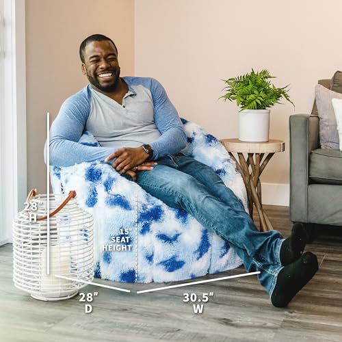 Big Joe Milano Lenox Denim Cobalt Beanbag Chair