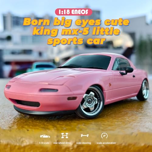 LD1899 1/18 RC Drift Car GTR R34 2.4GHz RWD with Gyroscope on-Road Alloy Body Shell Racing Cars Radio Control (Blue)
