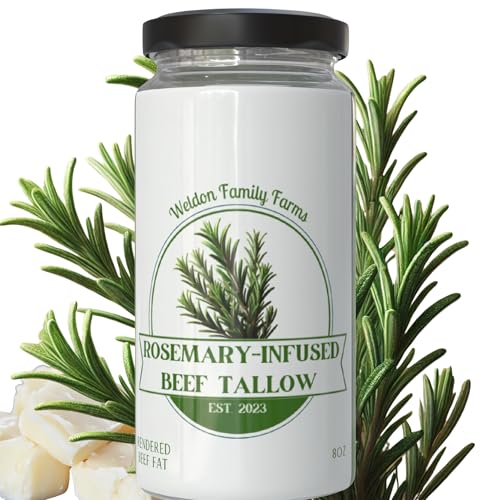 Weldon Family Farms, Rendered Beef Tallow for Cooking, 2 pack, Grass fed, Made From Beef Suet, Premium cooking oil, 16oz Total, Keto, Paleo, Carnivore, and Low-Carb Diets