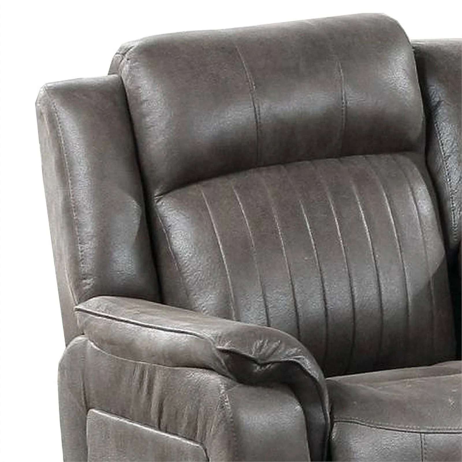 Fabric Manual Loveseat with 2 Cupholders and Console, Gray