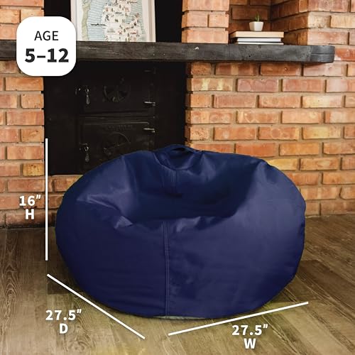 Big Joe Classic Bean Bag Chair, Sapphire Smartmax, Durable Polyester Nylon Blend, 2 feet Round