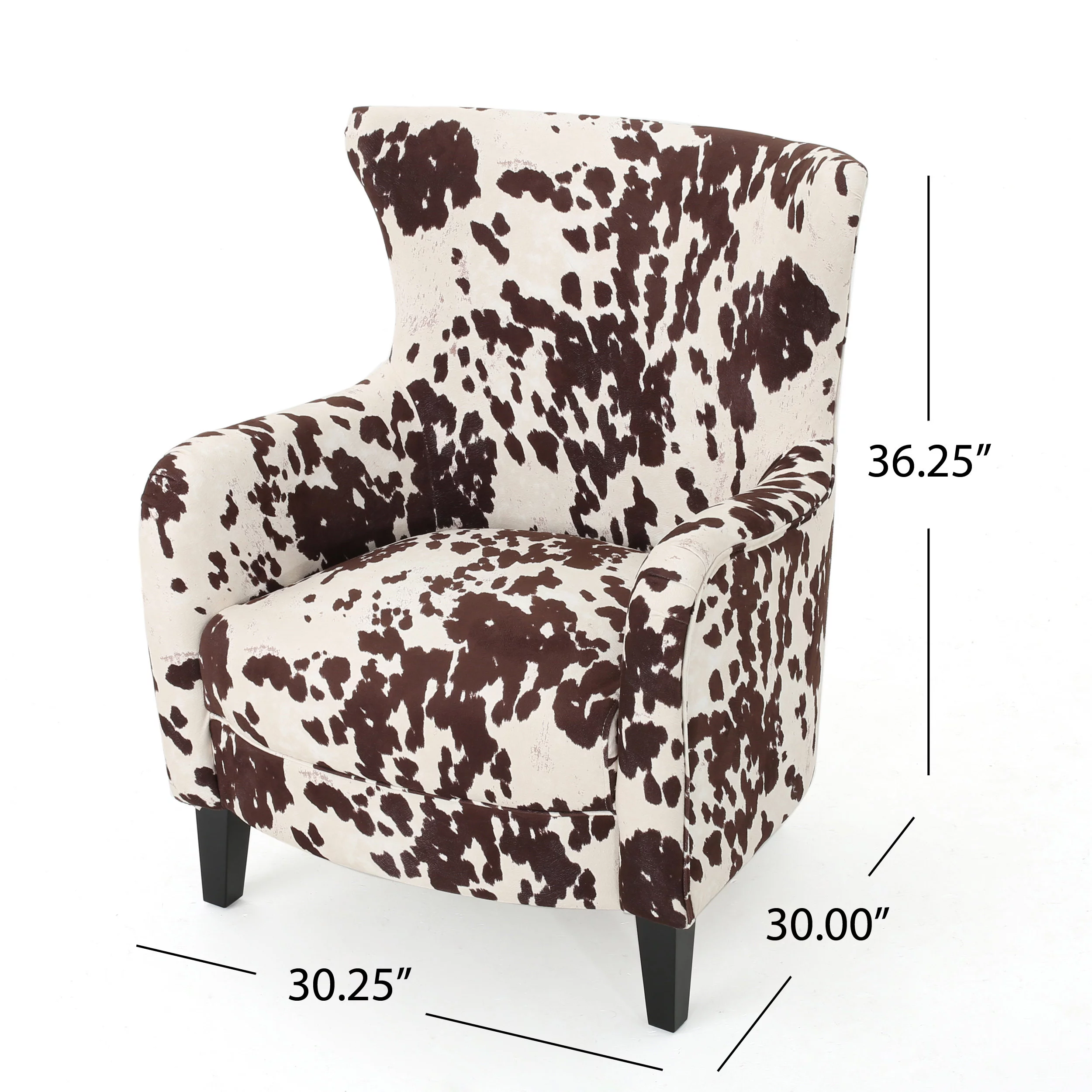 Noble House Siena Classic Milk Cow Velvet Club Chair, Beige