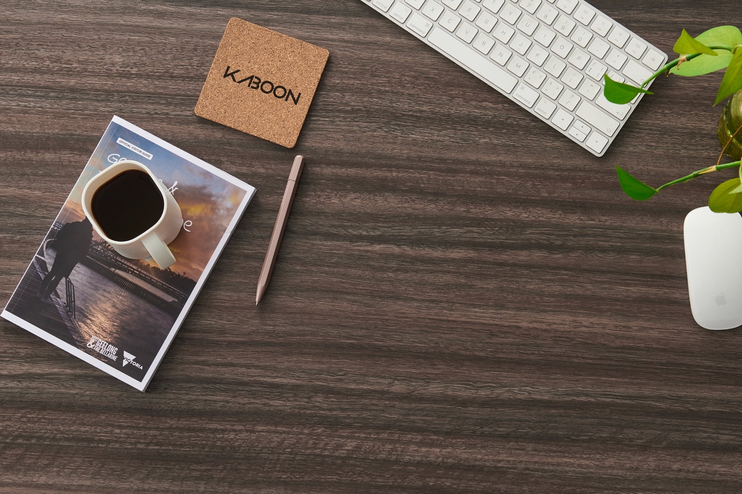 Kaboon 60x24 Universal Table Top, Rectangular Desk Top Reversible, Walnut