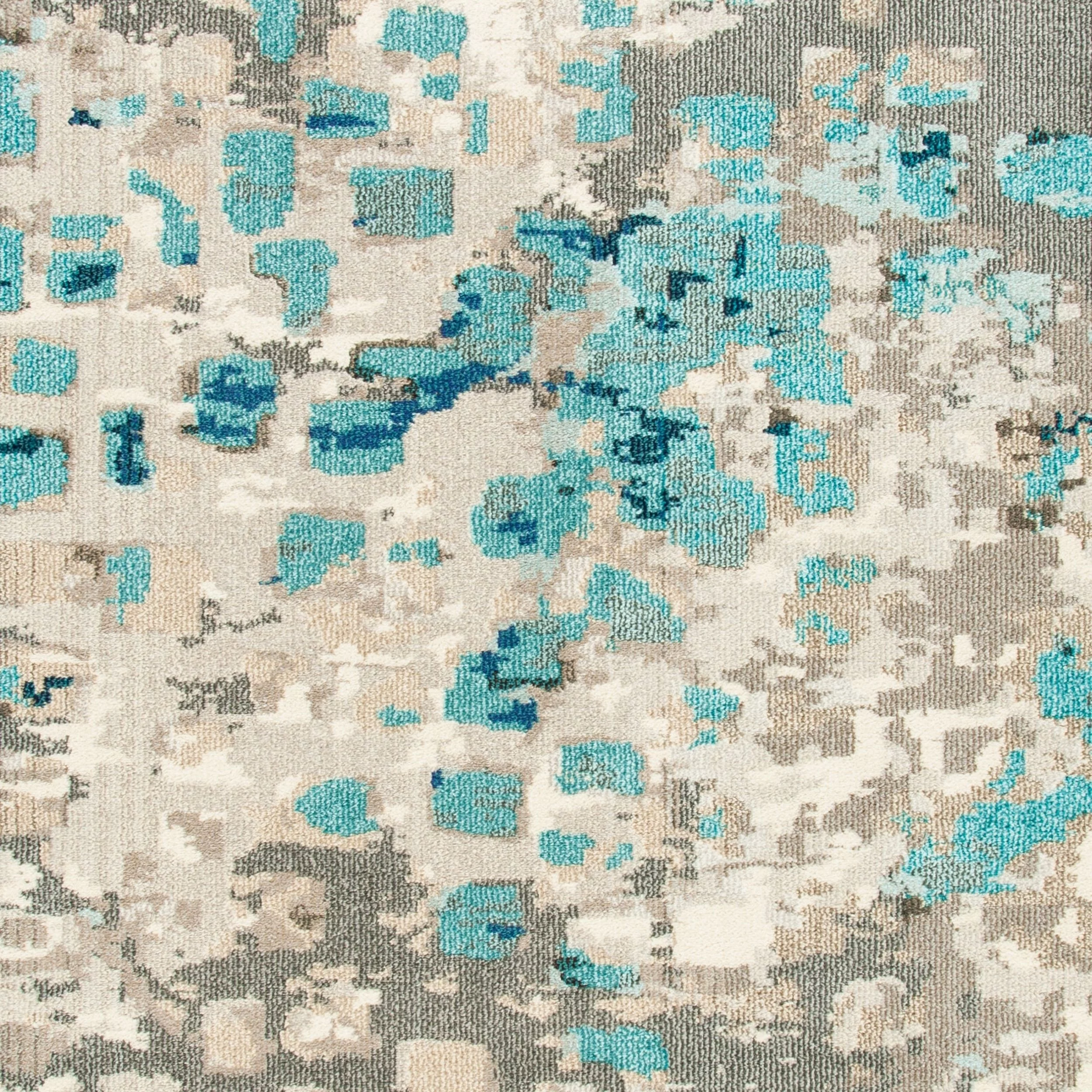 SAFAVIEH Madison Candelario Abstract Polka Dots Area Rug, Grey/Blue, 9' x 12'