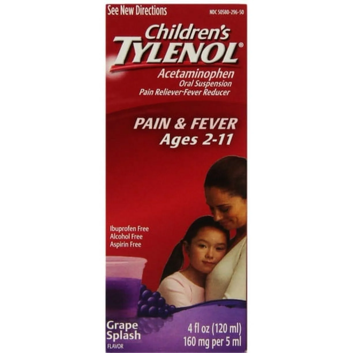 TYLENOL Children's Oral Suspension Grape Splash Flavor 4 oz (Pack of 3)
