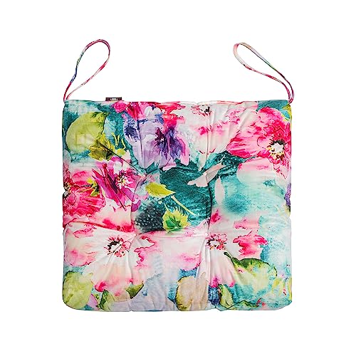 2-Pack Outdoor/Indoor Wicker Patio Seat Cushion Pad with Ties - Dining Chair Cushion, 17