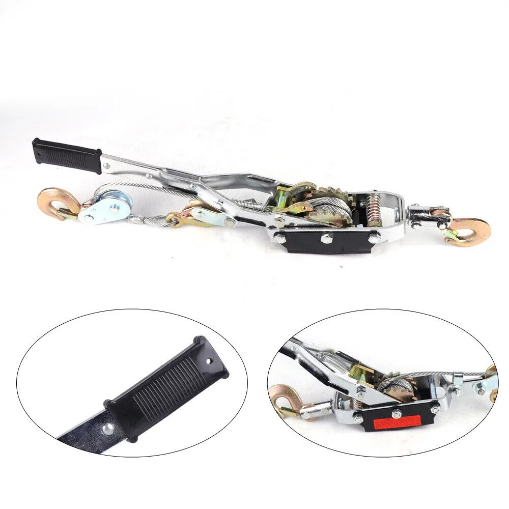 DENEST 5 Ton Heavy Duty Power Puller Winch Pull Hoist Come W/Cable 3 Hooks 2 Gears