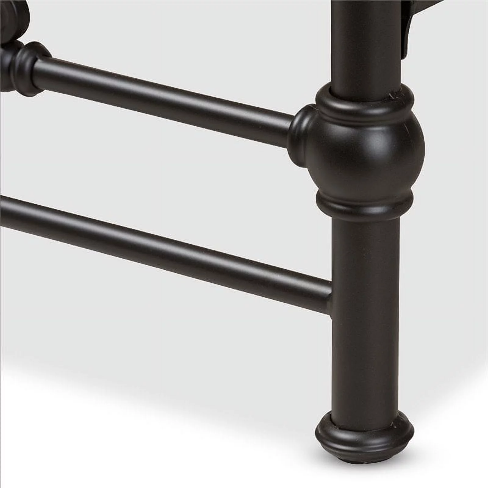 Bowery Hill Soft Gentle Curved Industrial Metal Queen Bed in Black