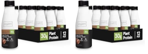 Soylent Complete Protein Shake, Chocolate, 30g Protein, Vegan, Dairy Free and 0g Sugar, Ready to Drink Protein Drinks, 11oz (12 Pack)