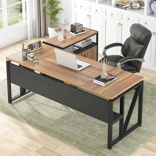 Tribesigns L Shaped Desk with Drawer Cabinet, 63