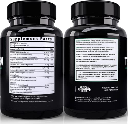 TestoGen Booster for Men - Natural Male Vitality Supplement to Combat Low Energy Levels, Fight Fatigue, Support Weight Control, Muscle Growth & Focus - 3-Month Supply