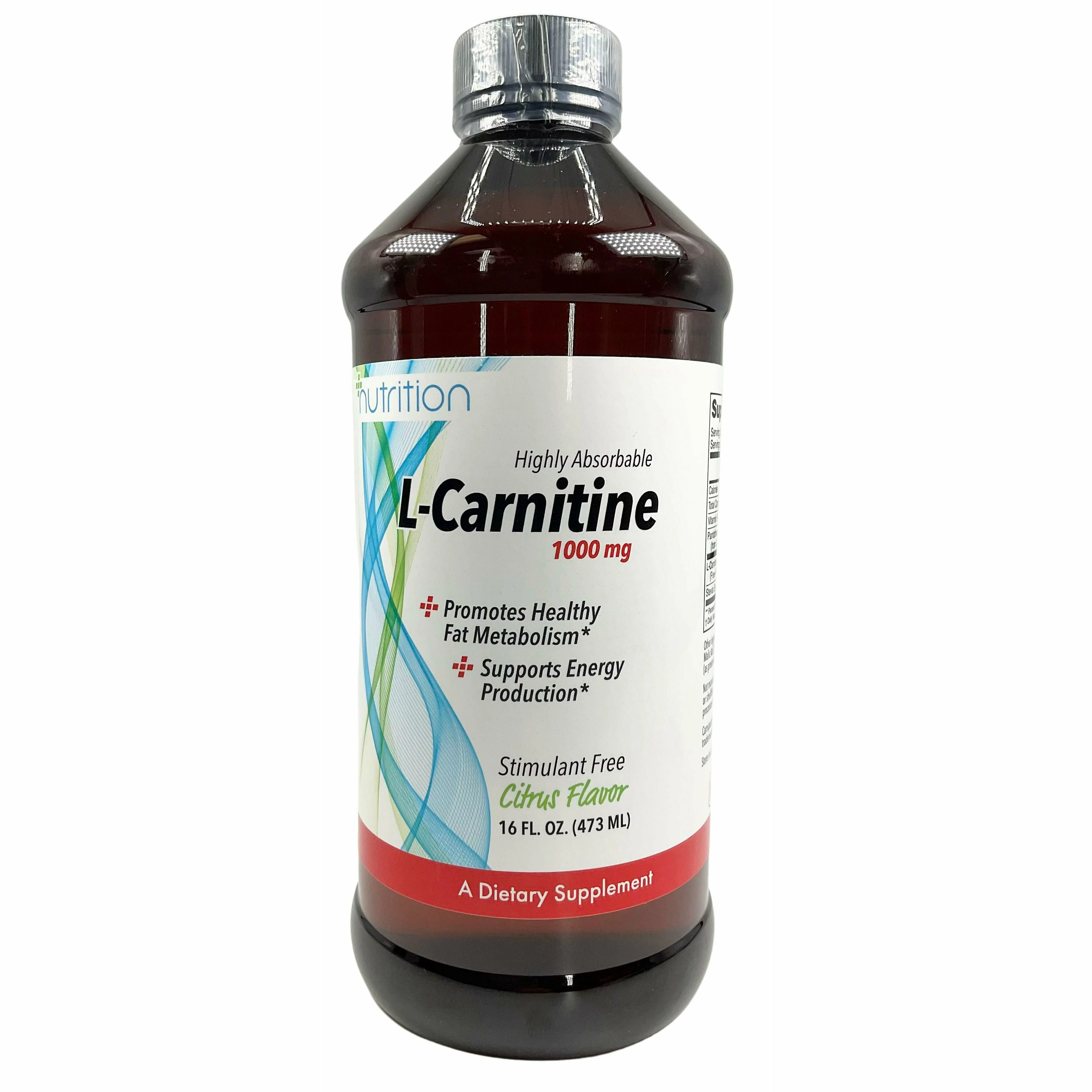 NUTRI Plus Fit, L-Carnitine Highly Body Absorption, Plus Vitamin B6 , 1000MG Citrus Flavor, 16 Oz