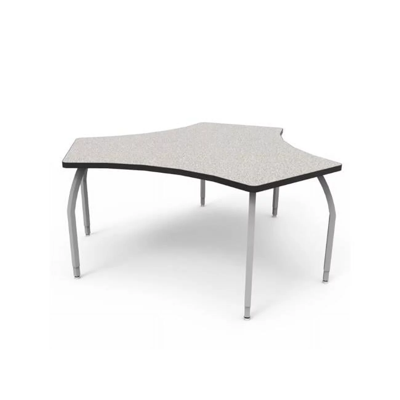 Wisconsin Bench ELO6216-EJASS-25-25 Elo Connect 6 Desk, Grey Nebula Laminate & Banding with 4 Junior Adjustable Smooth Silver Legs - 21-26 x 30 x 18 in.