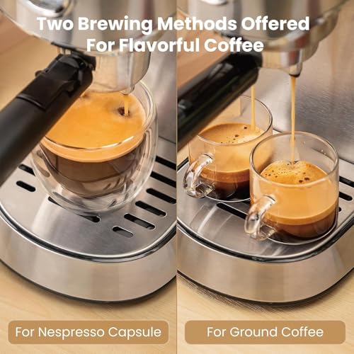 Gevi Espresso Expresso Machine 20 Bar with Auto Milk Frother, Professional Espresso Maker with Steam Wand, Compact Stainless Steel Cappuccino & Latte Machine, Gift for Coffee Lover, Home Baristas