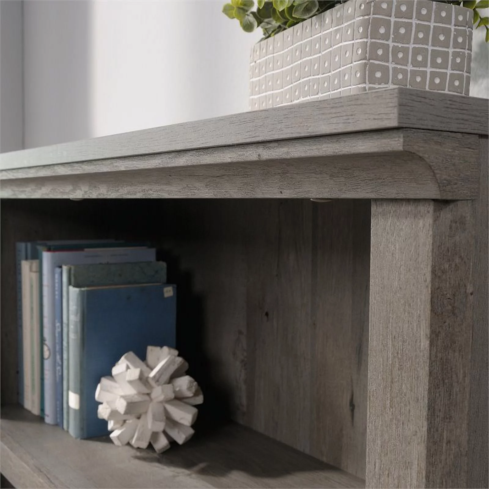 Home Square 3 Piece Set with 3-Shelf Bookcase L-Shape Computer Desk Coffee Table