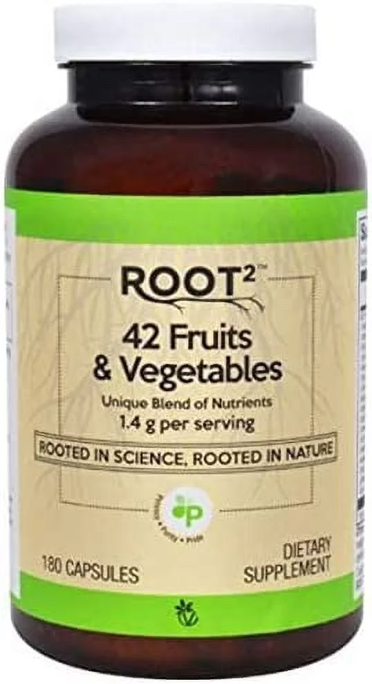 Vitacost ROOT2 42 Fruits  Vegetables -- 1.4 g per serving - 180 Capsules