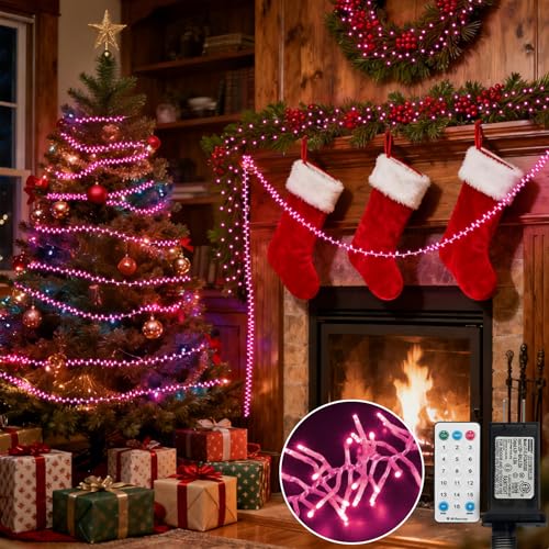 Blue Christmas Mini Lights，30FT Outdoor Cluster Light，750 LED Firecrackers String, 8 Modes Timer Remote Waterproof Plug in Twinkle Fairy for Tree Garland Window Party