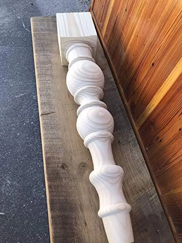 Modern Farmhouse Dining Table Legs - Unfinished - Turned Legs - DIY Furniture - Set Of 4 With Dimensions: 5