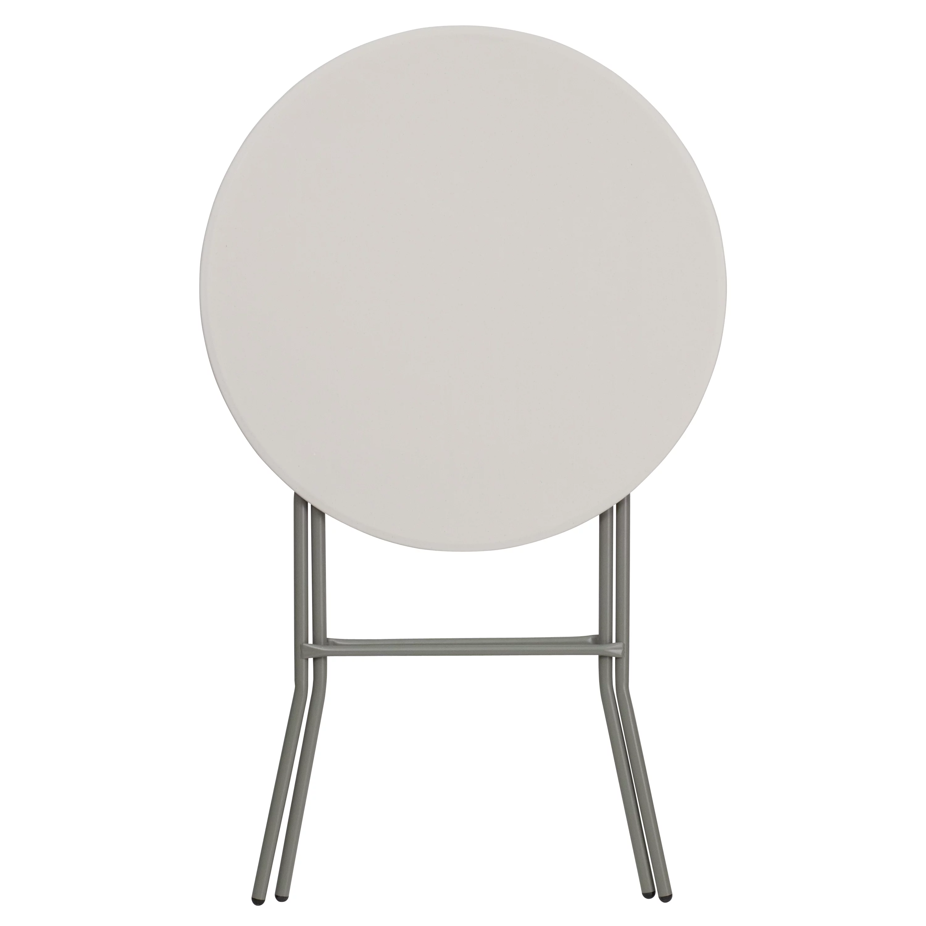 Emma + Oliver 2.63-Foot Round Granite White Plastic Bar Height Folding Event Table