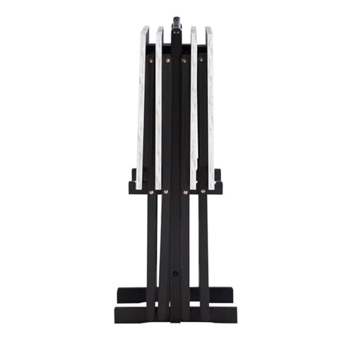 Pemberly Row 5 Piece Wood Folding Faux Marble Table Tray Set in Brown