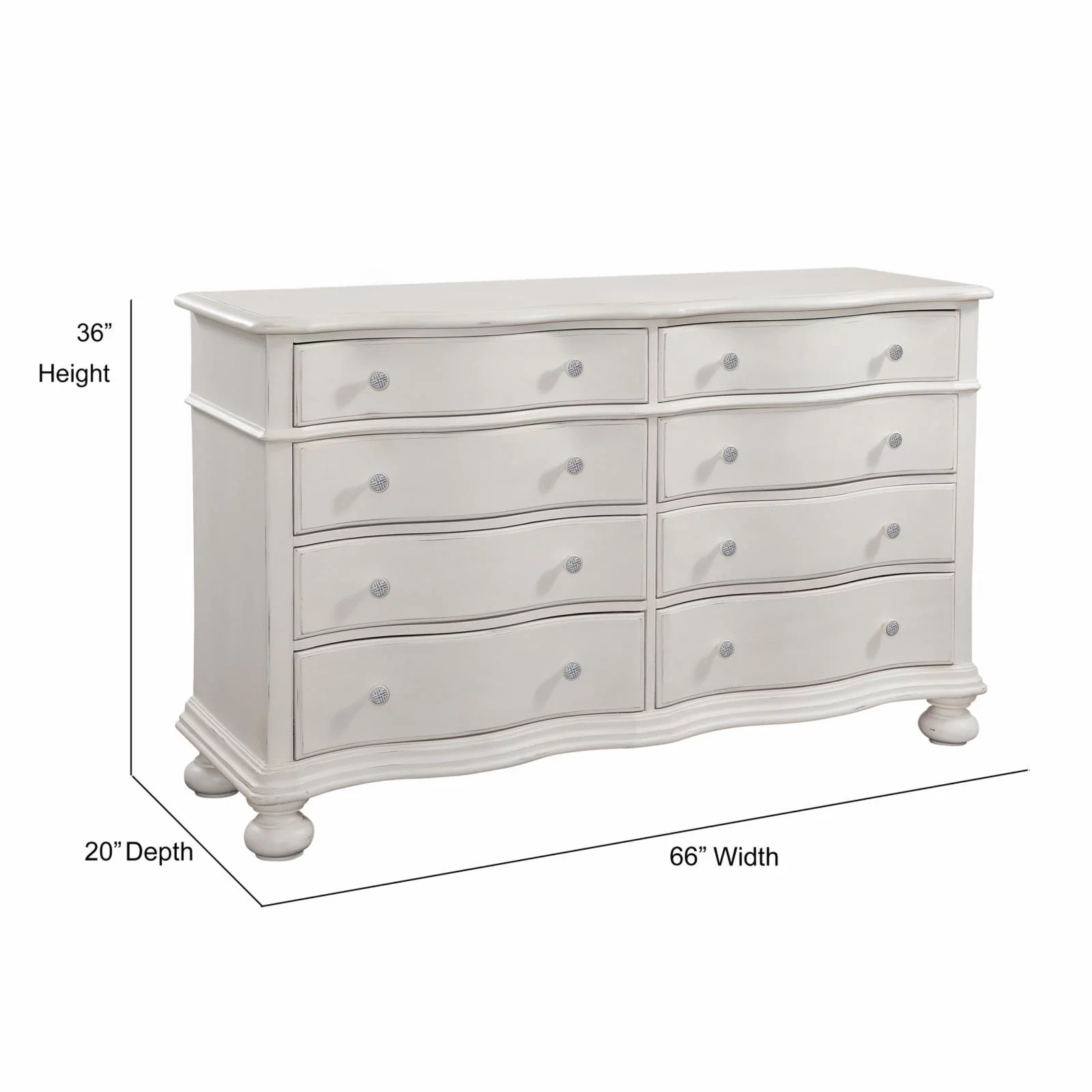 American Woodcrafters Rodanthe Dove White Six-drawer Wood Bureau