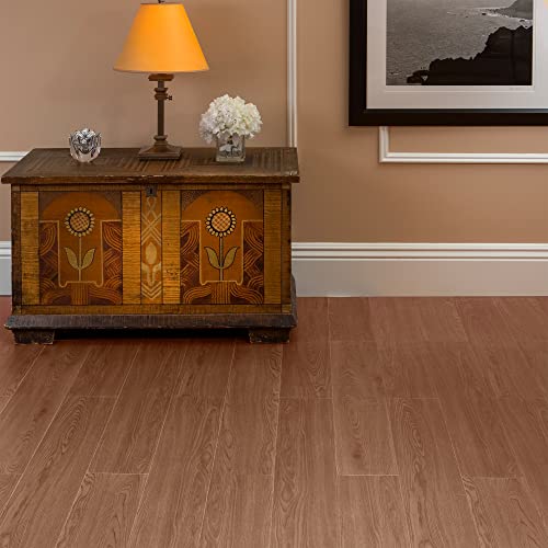 Vinyl Peel and Stick Floor Tile, Self-Adhesive Wood Plank, 10-Pack (15 Square Feet) - 6 Inch Width, 36 Inch Length, 1.2mm - Hickory - Easy DIY Nexus Planks for Any Room by Achim Home Decor