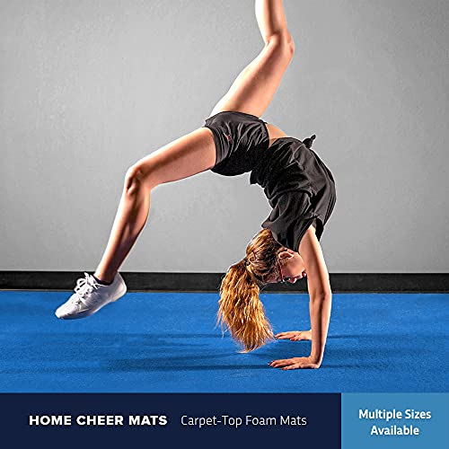 IncStores Cheer Mat | Rollout Gymnastics Mat with a Grippy Gym Carpet Top | Portable Cheerleading Gym Mats for Home Workout and Practice