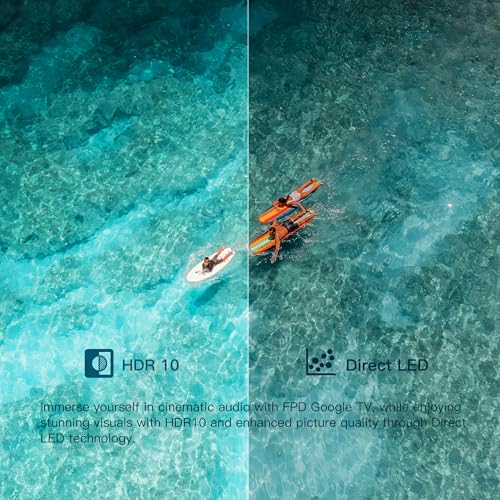 FPD 43 Inch Smart TV Flat Screen Frame LED Television Full HD 1080p Google Cast Built in, Streaming Live Ultra Thin HDR10 Android TV, Bluetooth, Vesa, Hdmi, WiFi (Palette-Series 2025)