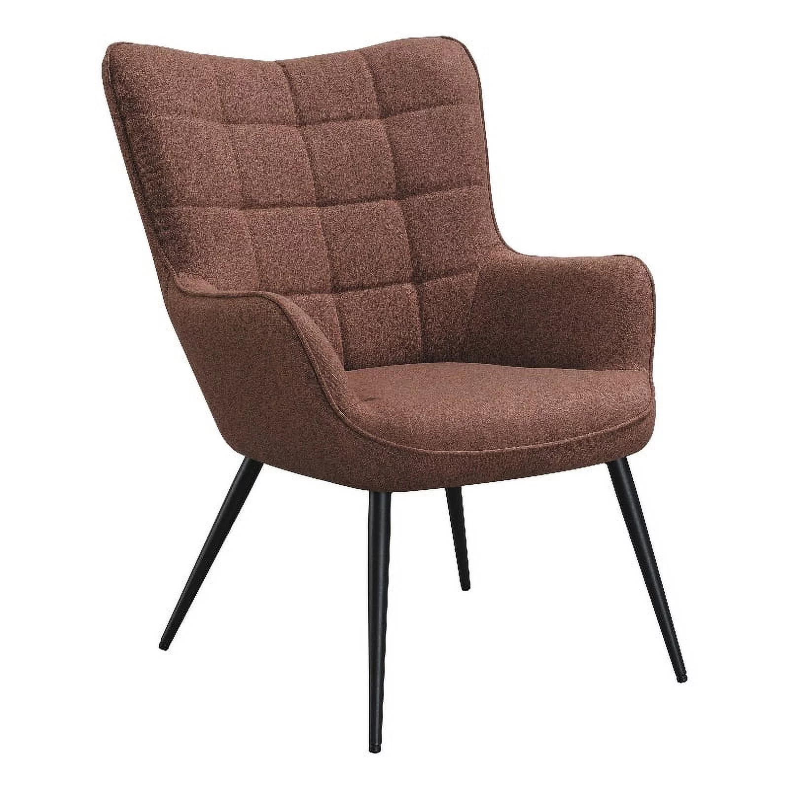 Pemberly Row Mid-Century Fabric Tufted Upholstered Accent Chair in Rust